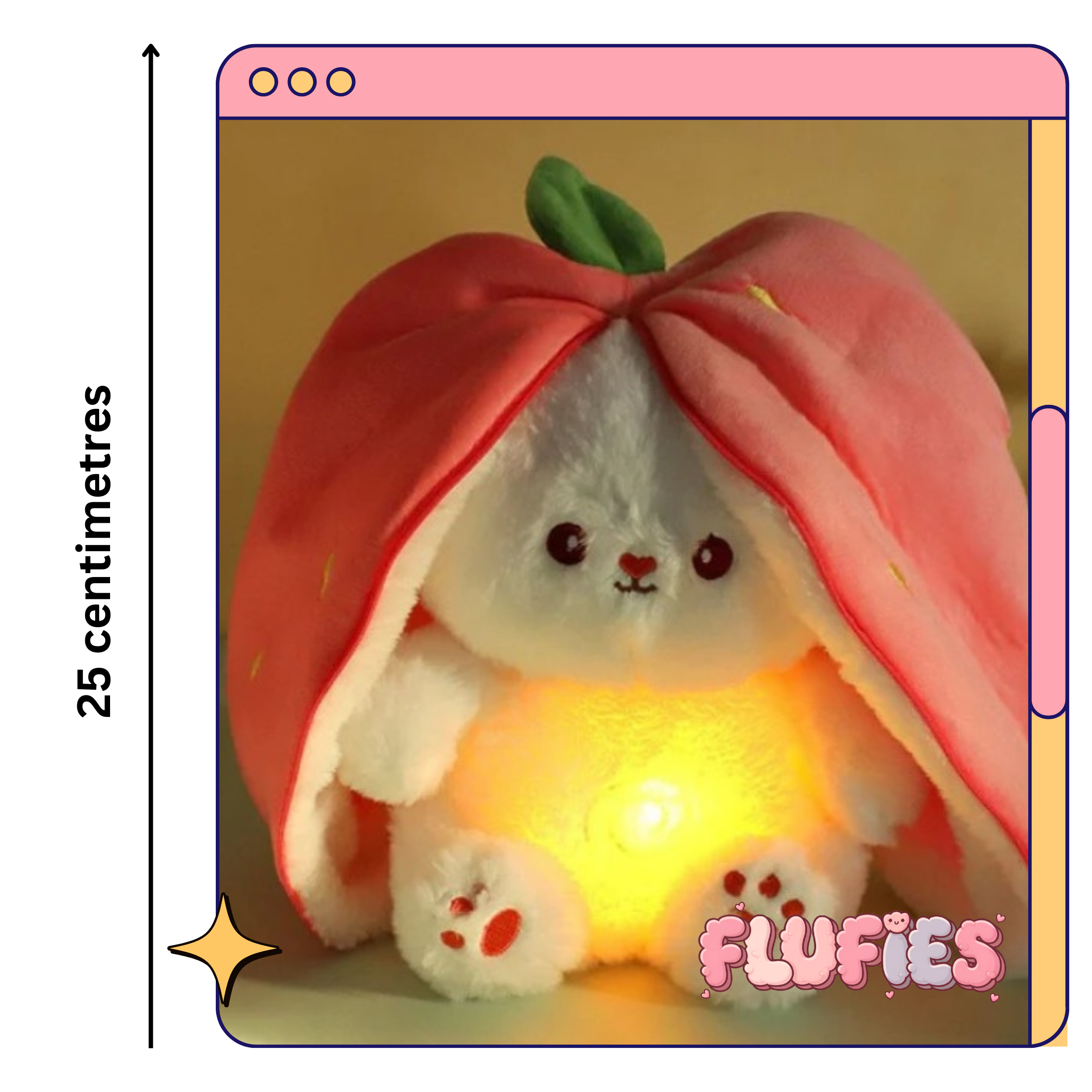 Adorable Fluffy Breathing Strawberry Rabbit: Lifelike, Soft, and Cuddly Companion