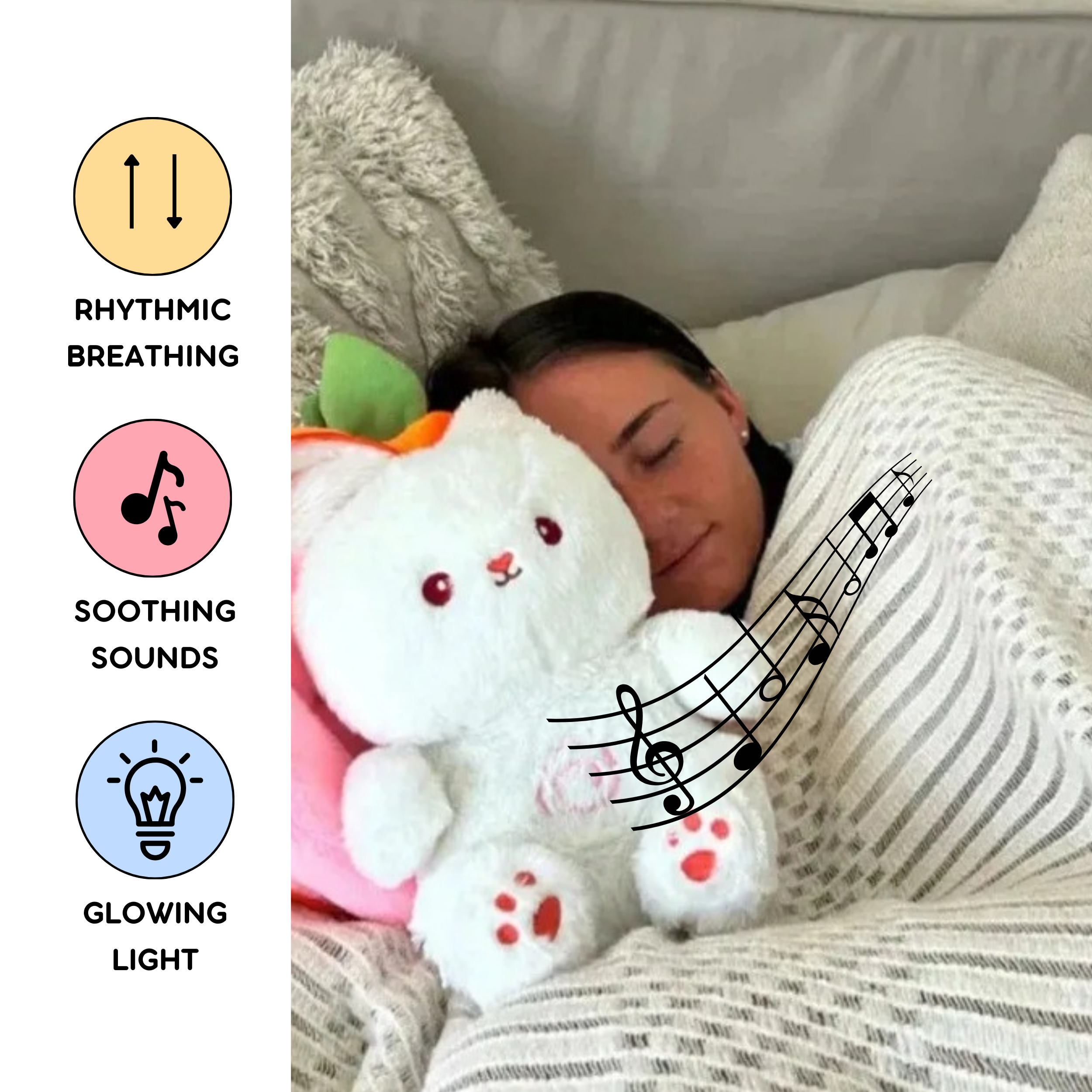 Adorable Fluffy Breathing Strawberry Rabbit: Lifelike, Soft, and Cuddly Companion