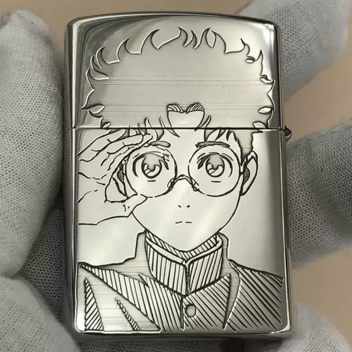 Okarun & Ken Takakura Engraved Anime Lighter - Premium Windproof Kerosene Refillable Gift for Dandadan Fans