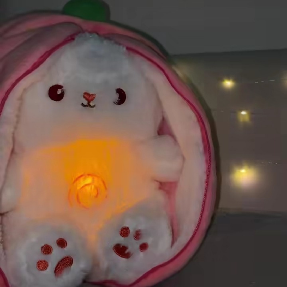 Adorable Fluffy Breathing Strawberry Rabbit: Lifelike, Soft, and Cuddly Companion