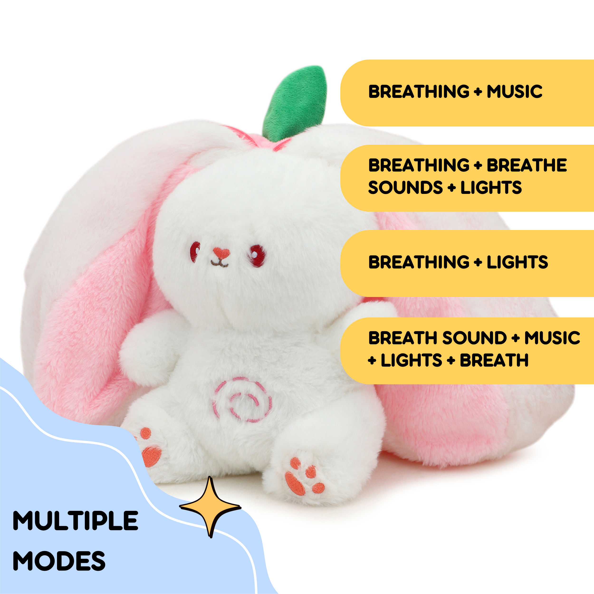 Adorable Fluffy Breathing Strawberry Rabbit: Lifelike, Soft, and Cuddly Companion