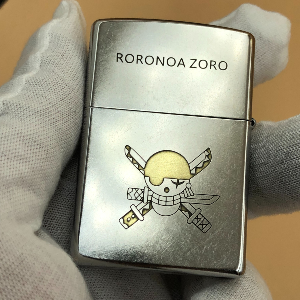 Original Zippo Lighter Roronoa Zoro – Deep 5-Sided Engraving, One Piece Design – Street Chrome
