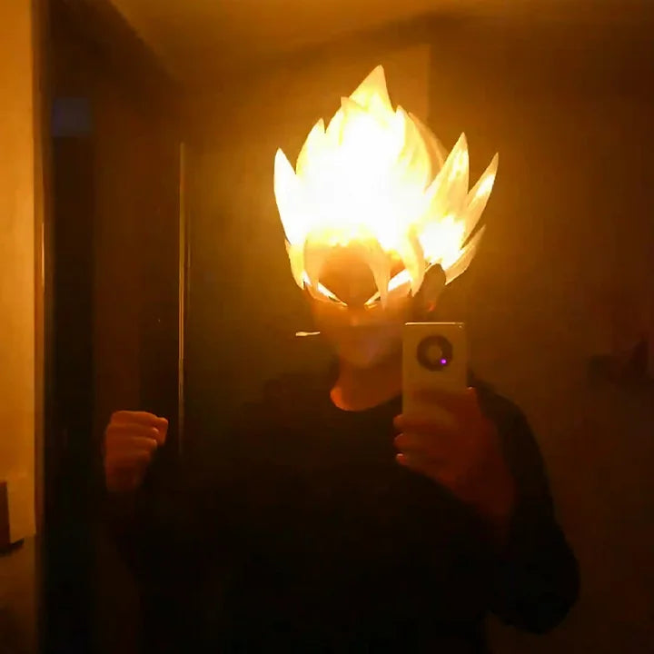 Goku Rosé LED Wig – Lights Up with Your Voice!