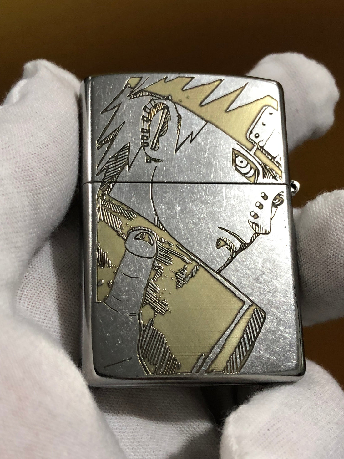 Pain Zippo Lighter - Deep Engraved Silver Brushed Anime Collectible Gift