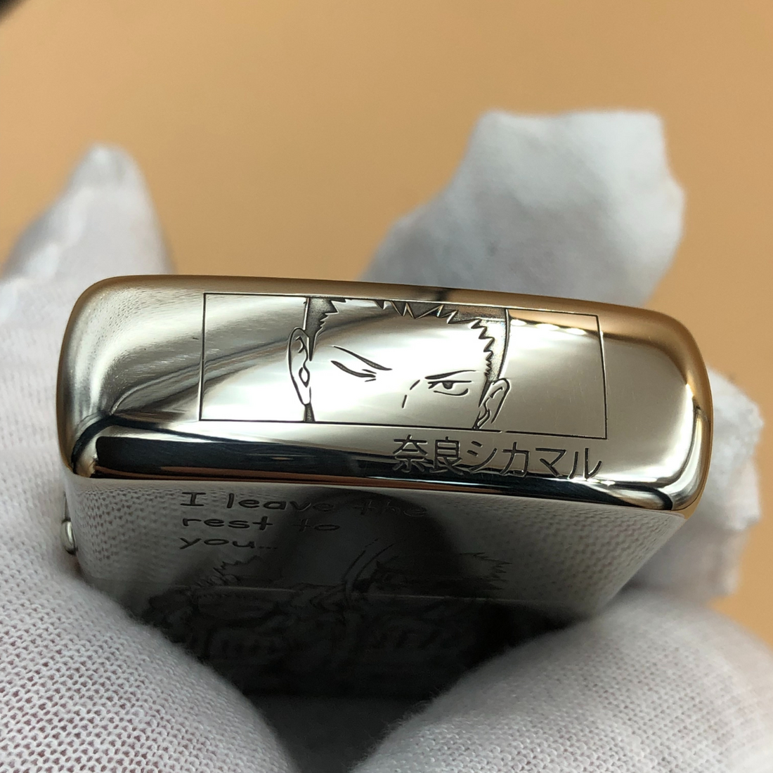 Custom Metal Anime Lighter – Naruto Shikamaru & Asuma Engraved Zorro Windproof Lighter