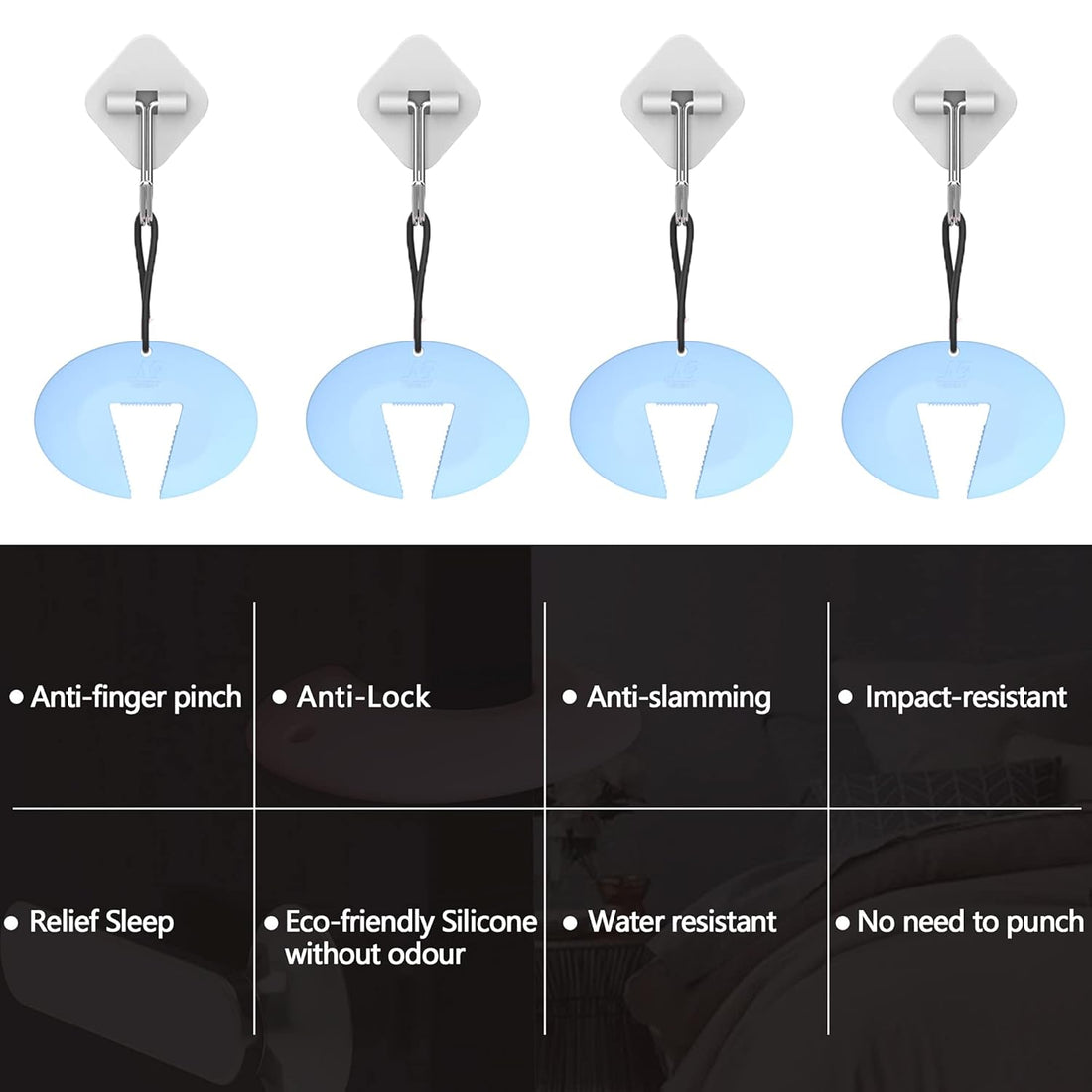 Durable Silicone Door Stopper for Babies. Prevents Finger Pinch Injuries, Slamming Doors.