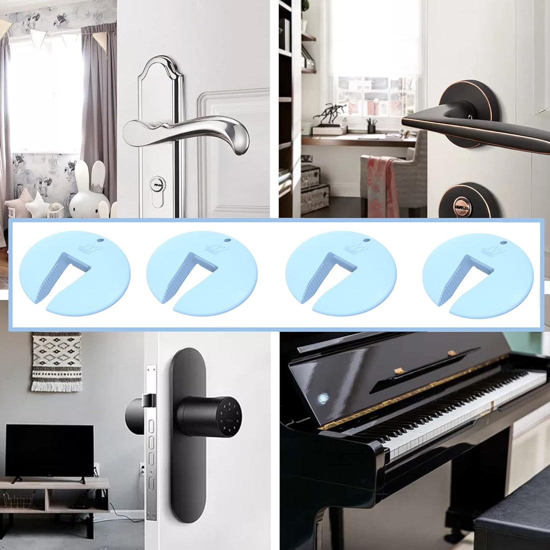 Durable Silicone Door Stopper for Babies. Prevents Finger Pinch Injuries, Slamming Doors.