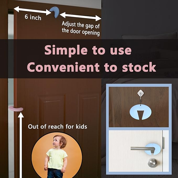 Durable Silicone Door Stopper for Babies. Prevents Finger Pinch Injuries, Slamming Doors.