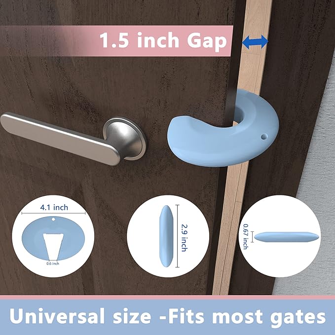 Durable Silicone Door Stopper for Babies. Prevents Finger Pinch Injuries, Slamming Doors.