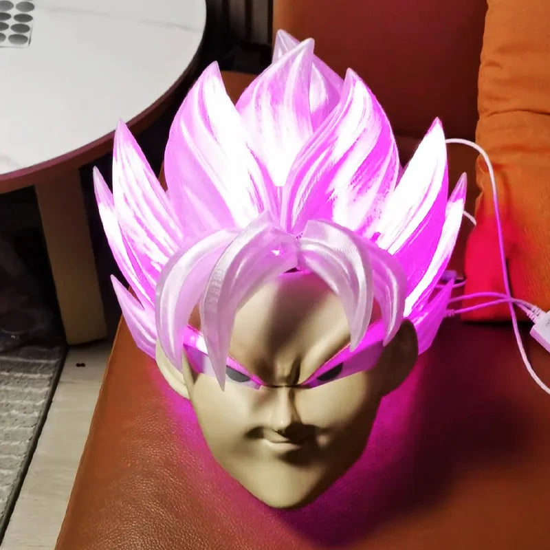 Goku Rosé LED Wig – Lights Up with Your Voice!