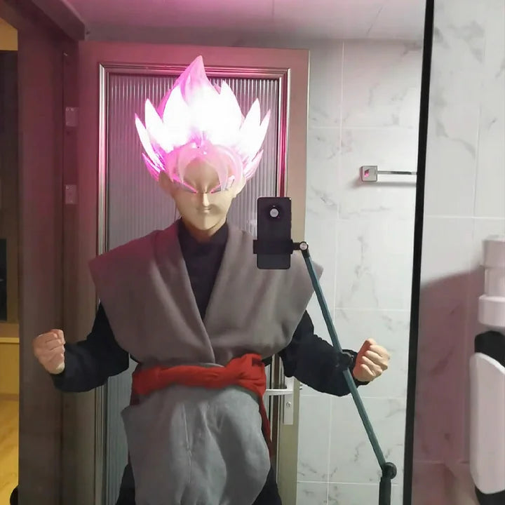 Goku Rosé LED Wig – Lights Up with Your Voice!
