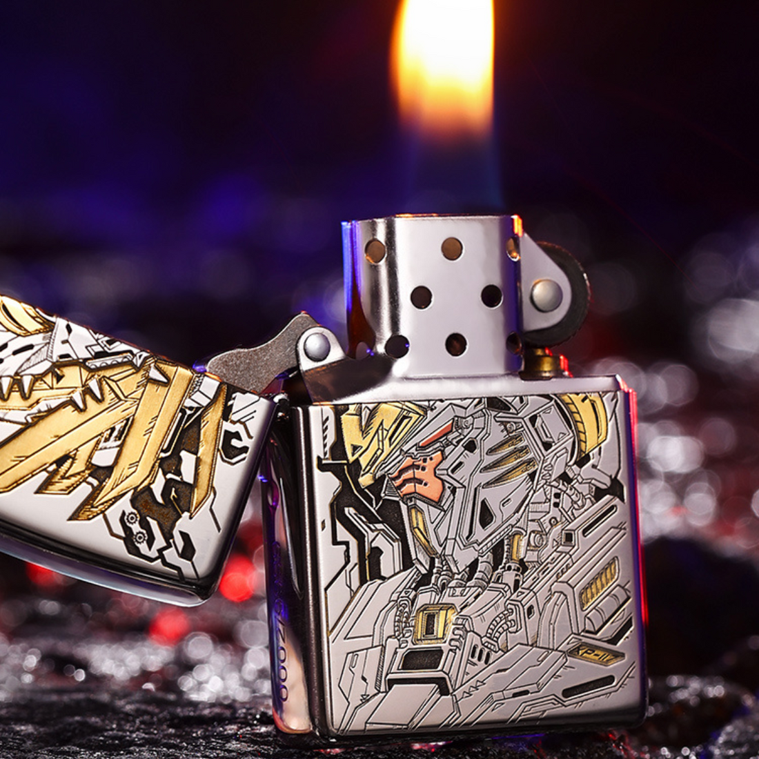 Gundam Zippo Lighter, Deep Carved, Dual-Sided, Limited Edition