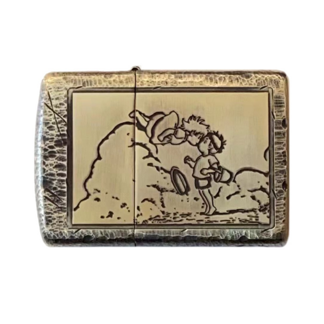 Hayao Miyazaki Zippo Lighter, Hand-Carved, Goldfish on the Cliff