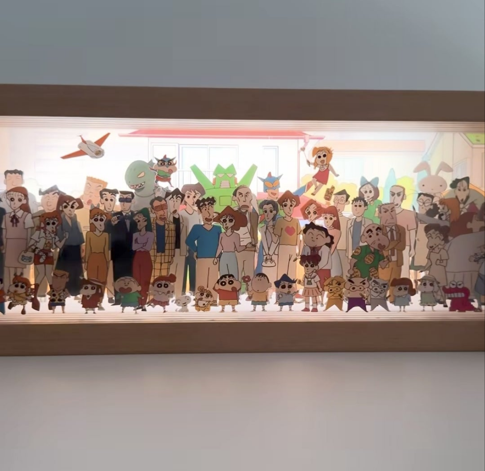 Gaminin™ GlowBox | 3D Anime LED Night Light with Acrylic Art & Wooden Base