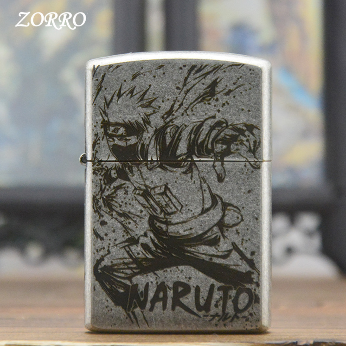 Ancient Silver N.ar.u.to Kerosene Lighter – Laser Engraved Collector’s Edition