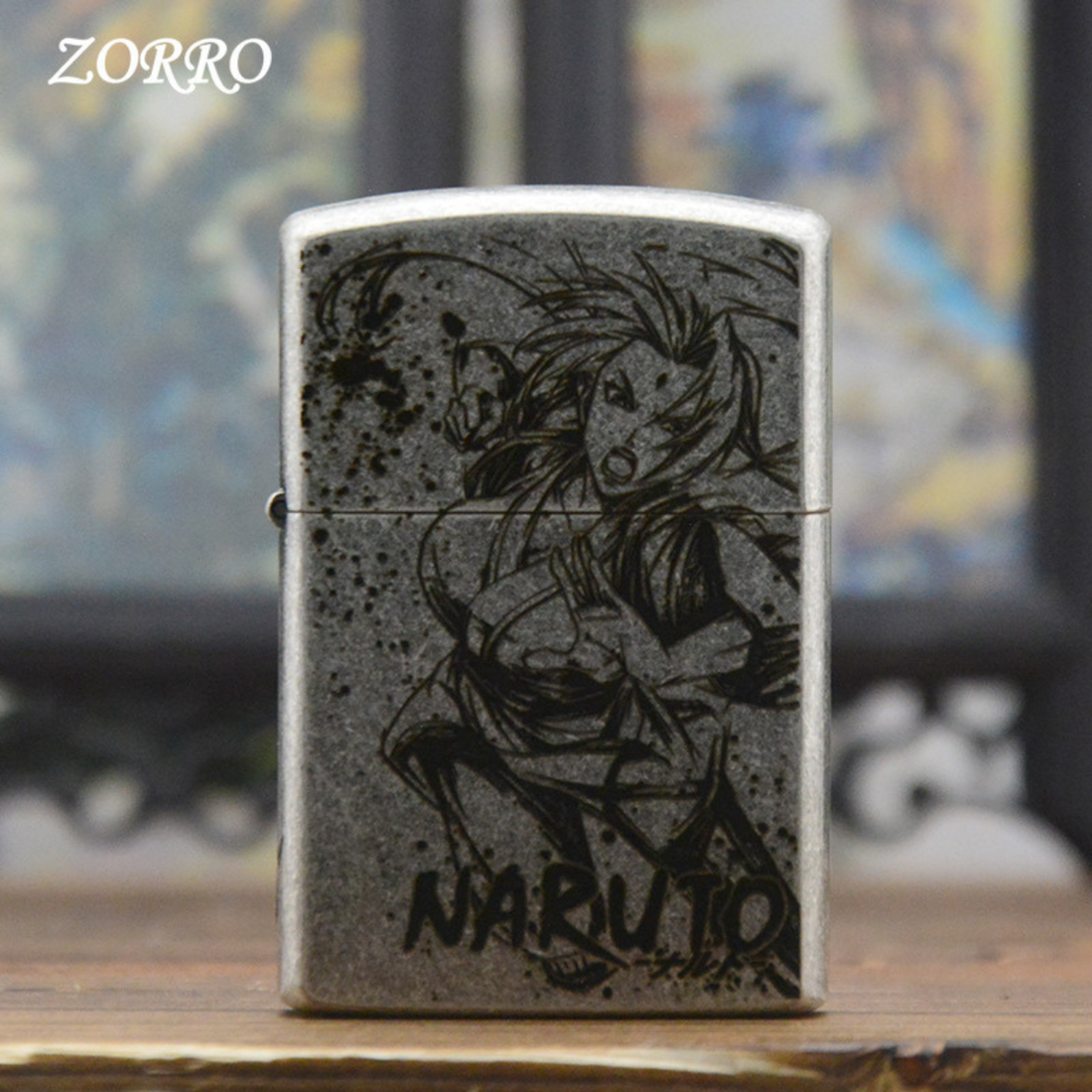 Ancient Silver N.ar.u.to Kerosene Lighter – Laser Engraved Collector’s Edition