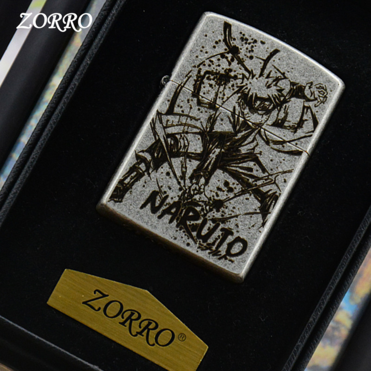 Ancient Silver N.ar.u.to Kerosene Lighter – Laser Engraved Collector’s Edition