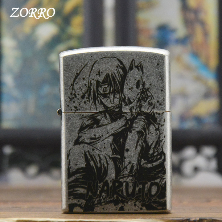 Ancient Silver N.ar.u.to Kerosene Lighter – Laser Engraved Collector’s Edition