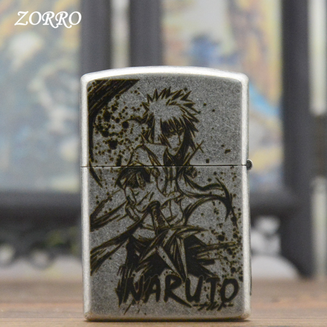 Ancient Silver N.ar.u.to Kerosene Lighter – Laser Engraved Collector’s Edition