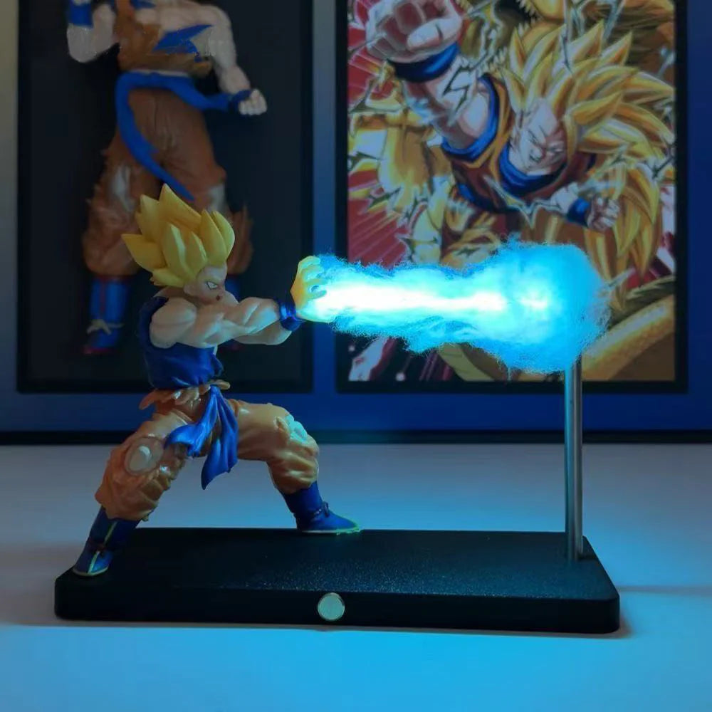 Gaminin™ Super Saiyan Magnetic Light Beam Figurine + GlowBox 3D LED Anime Night Light