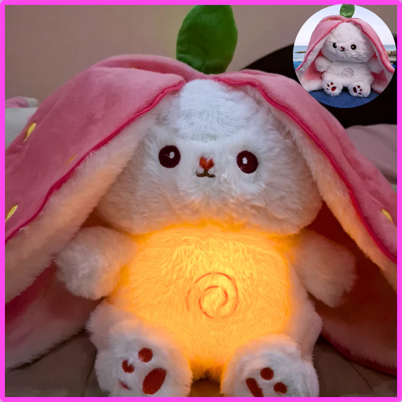 Adorable Fluffy Breathing Strawberry Rabbit: Lifelike, Soft, and Cuddly Companion