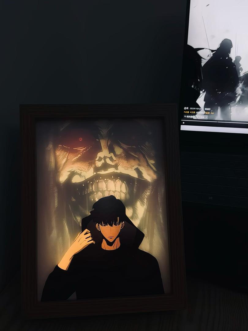 Solo Leveling LED Light Frame 17x23 cm – Anime Backlit Art Decor
