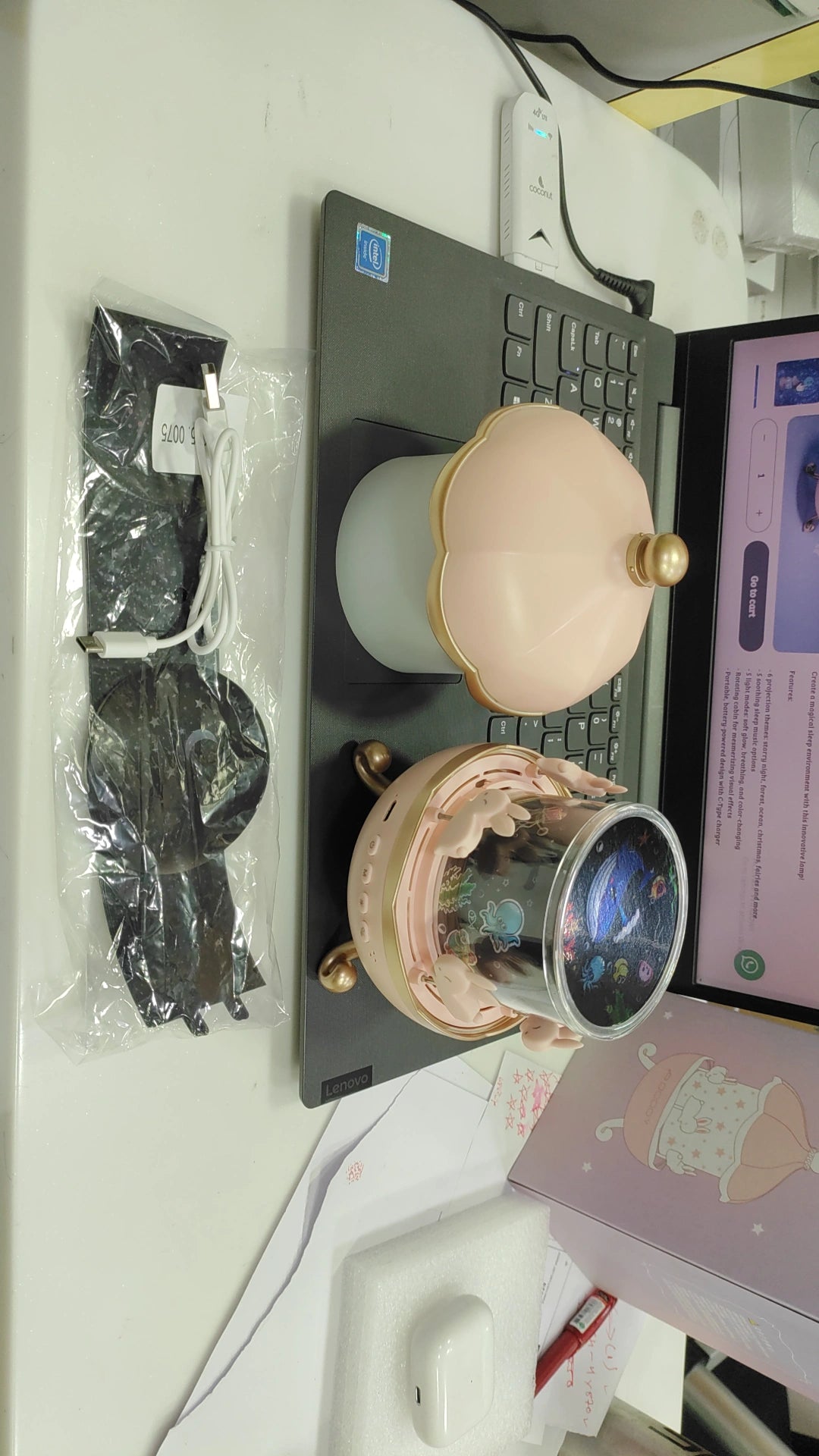 Rotating Cabin Projector Lamp: Enchanting Night Light with Music and Visual Effects