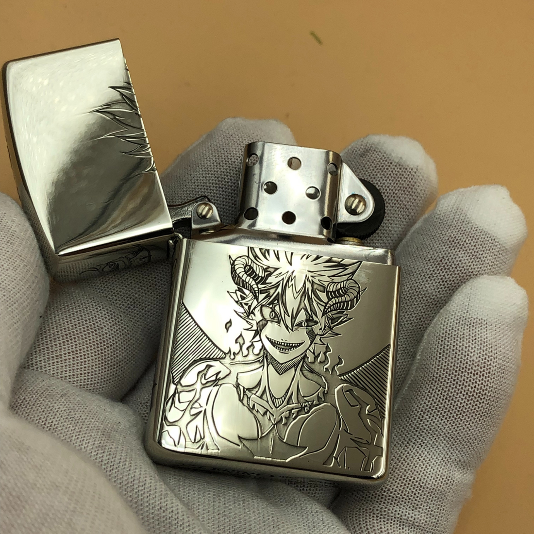 Black Clover Custom Lighter - Liebe & Asta Engraved Metal Design