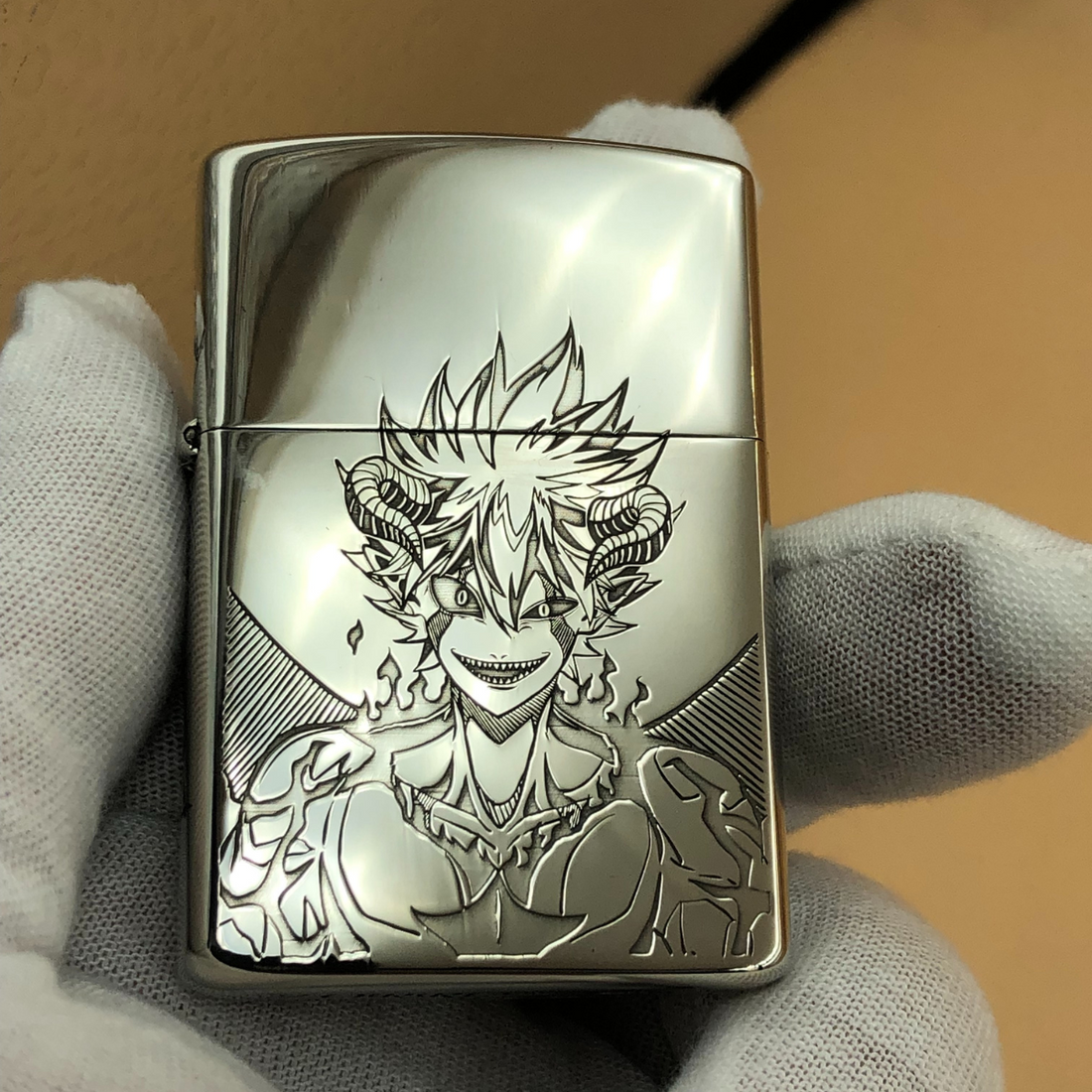 Black Clover Custom Lighter - Liebe & Asta Engraved Metal Design