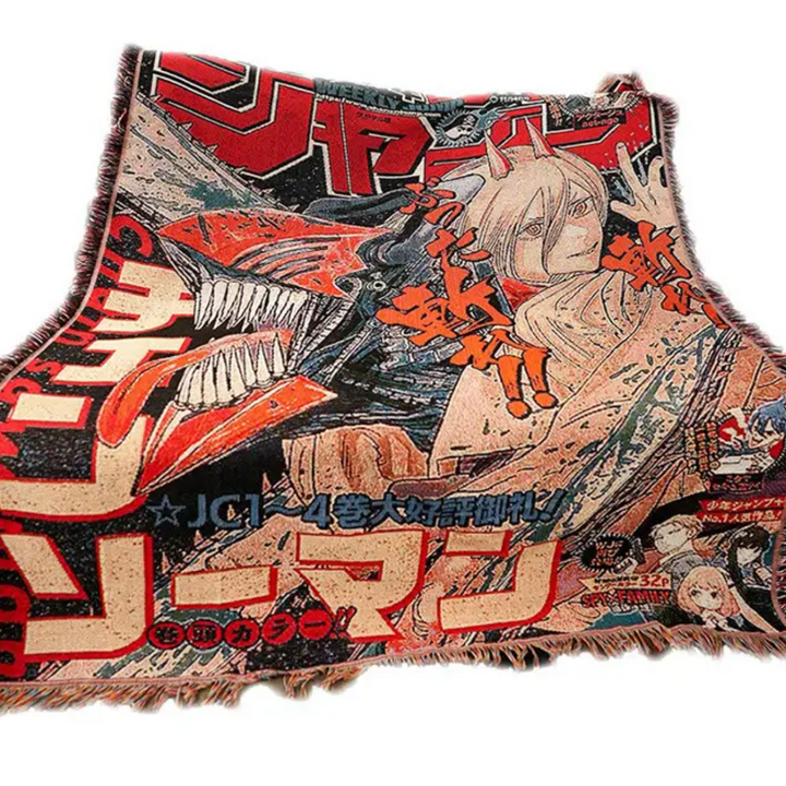 Chainsaw Man Woven Blanket – Denji, Power, Makima, Aki