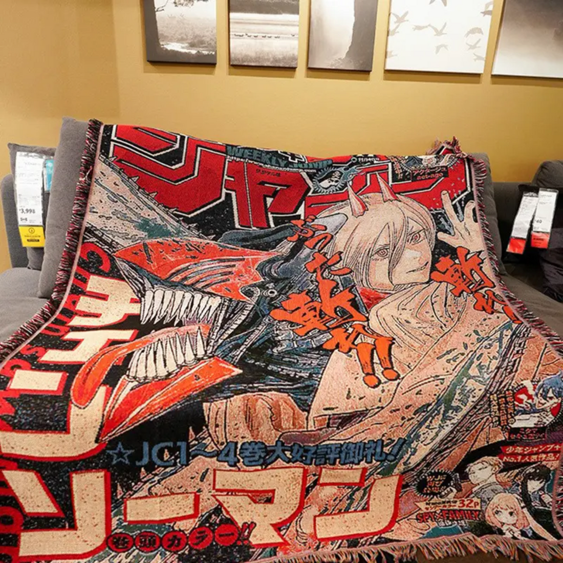 Chainsaw Man Woven Blanket – Denji, Power, Makima, Aki