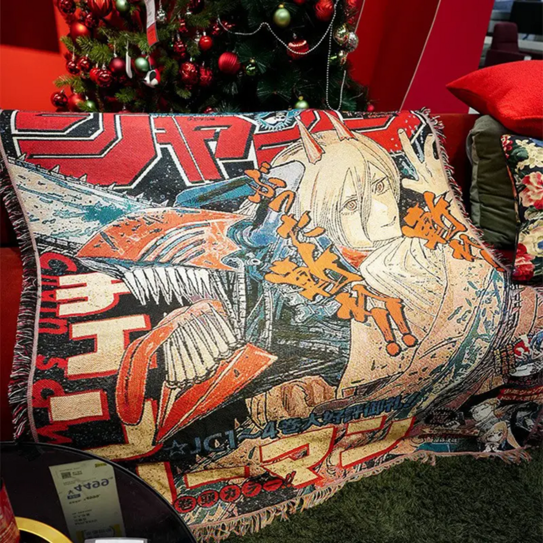 Chainsaw Man Woven Blanket – Denji, Power, Makima, Aki