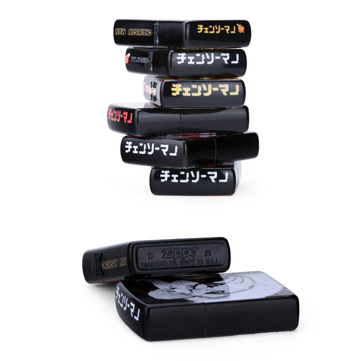 Chainsaw Man 3D Painted Zippo Lighter – Custom Anime Collection