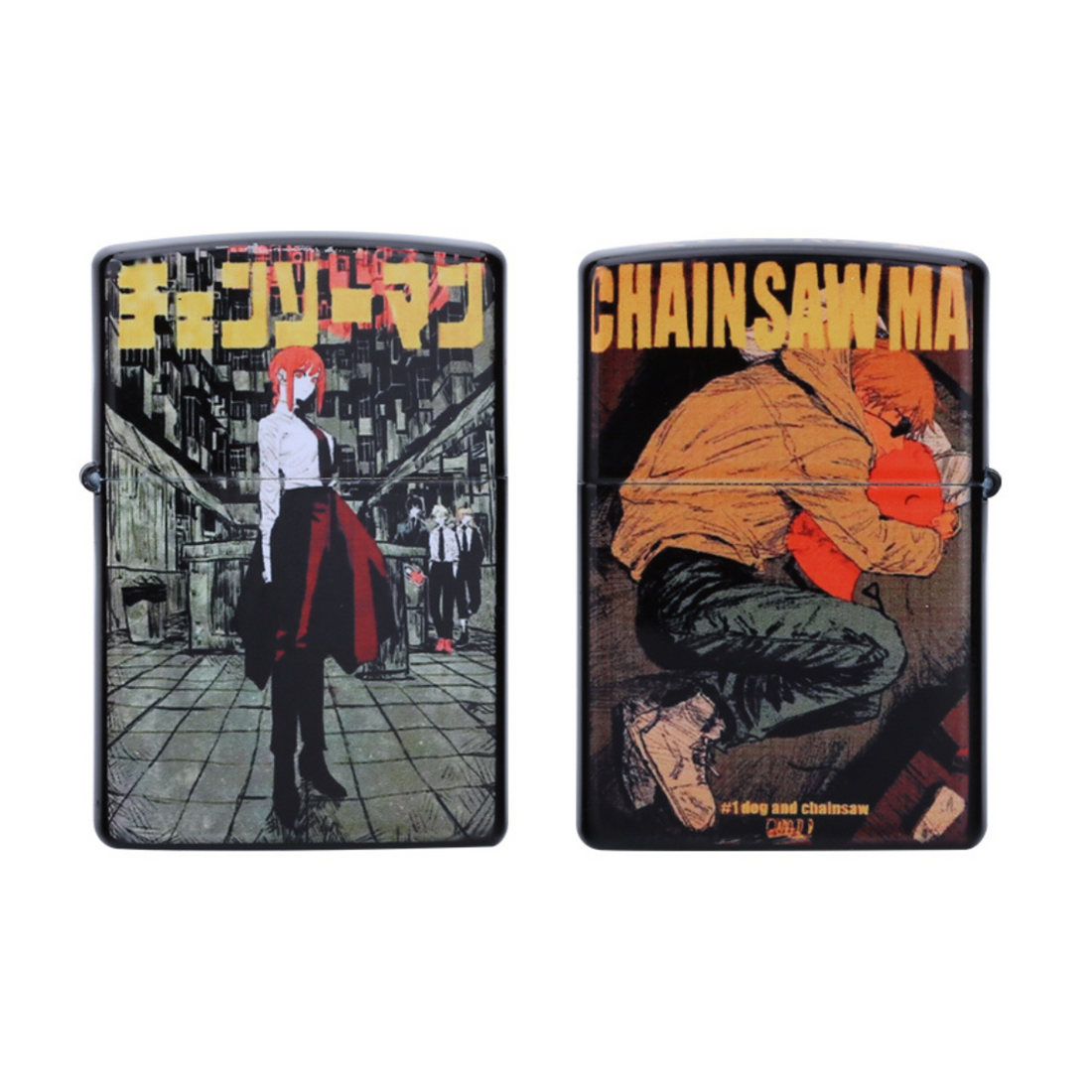 Chainsaw Man 3D Painted Zippo Lighter – Custom Anime Collection