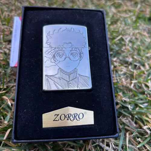 Okarun & Ken Takakura Engraved Anime Lighter - Premium Windproof Kerosene Refillable Gift for Dandadan Fans