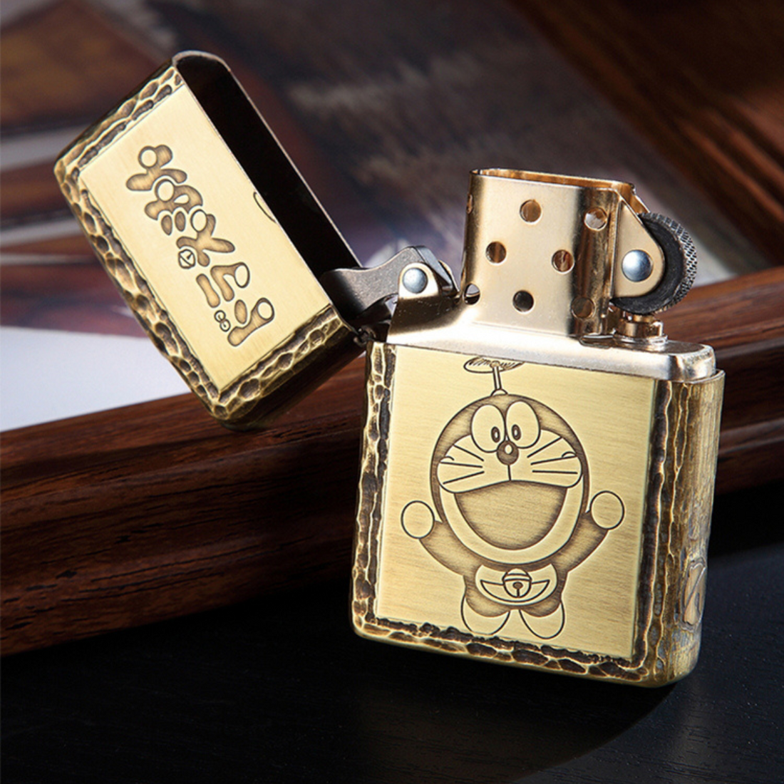Zippo Doraemon Brass Armor Lighter – 4 Engraving Options