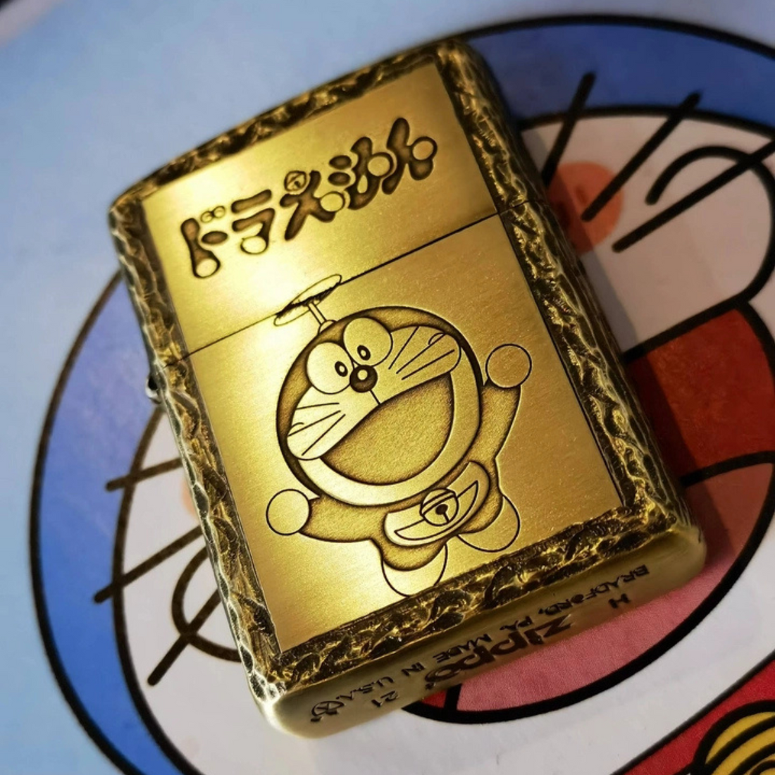 Zippo Doraemon Brass Armor Lighter – 4 Engraving Options