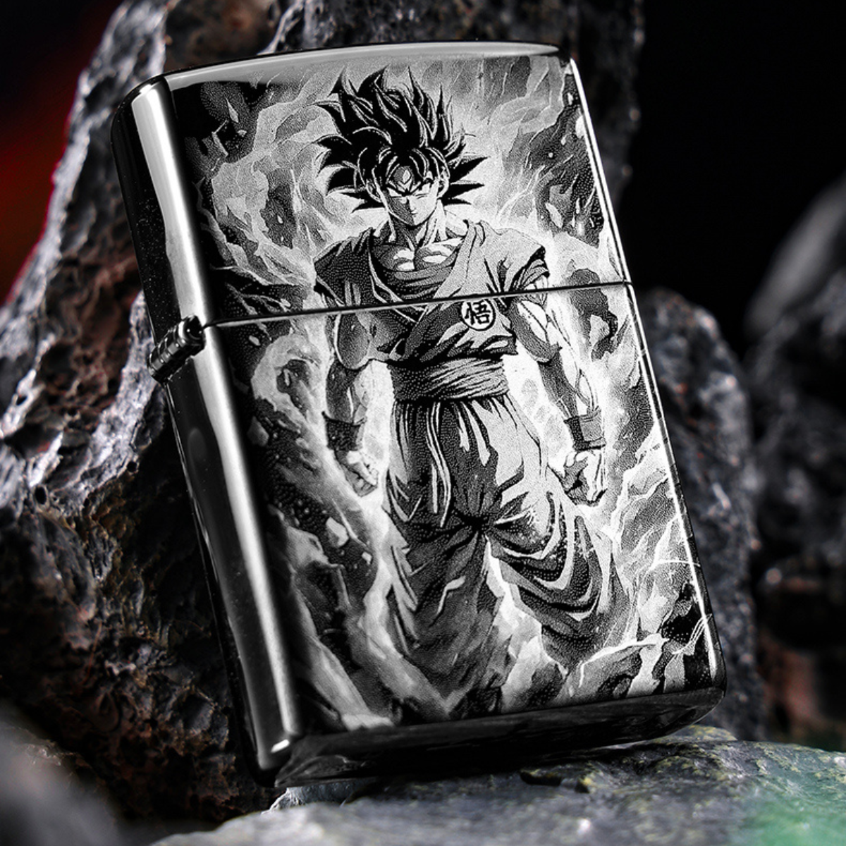 Super Sai.y.an Go.ku Black Ice Zippo Lighter Laser Engraved