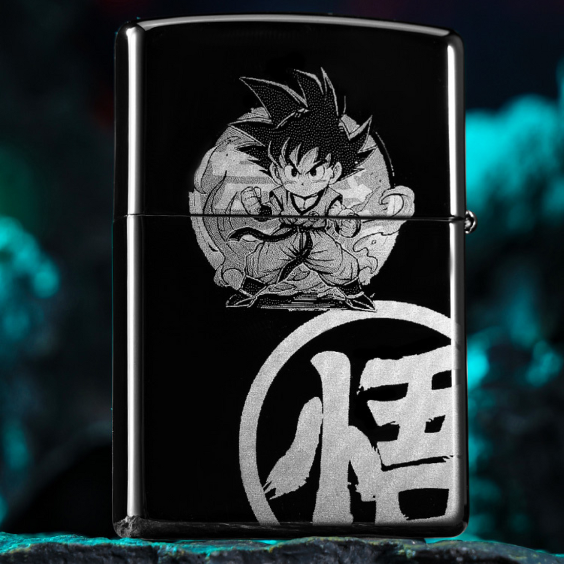 Super Sai.y.an Go.ku Black Ice Zippo Lighter Laser Engraved