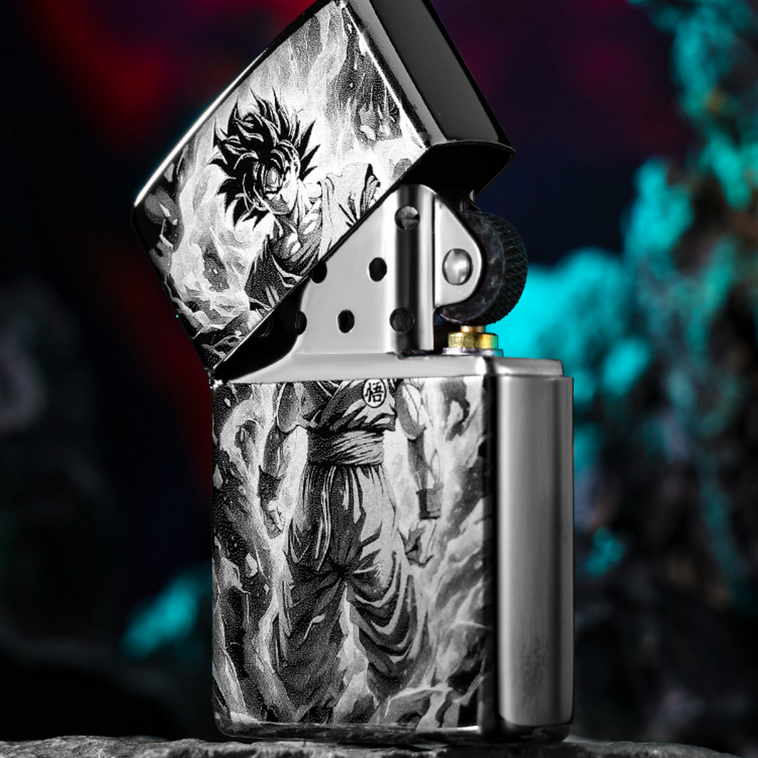 Super Sai.y.an Go.ku Black Ice Zippo Lighter Laser Engraved