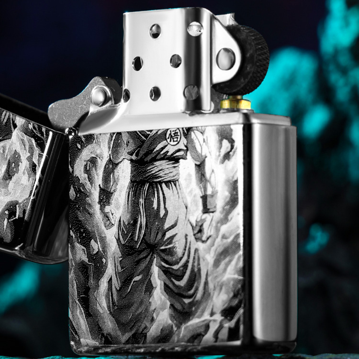 Super Sai.y.an Go.ku Black Ice Zippo Lighter Laser Engraved
