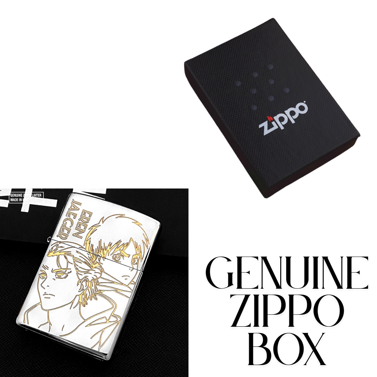 Eren Yeager Attack on Titan Zippo Lighter - Wings of Freedom Engraved