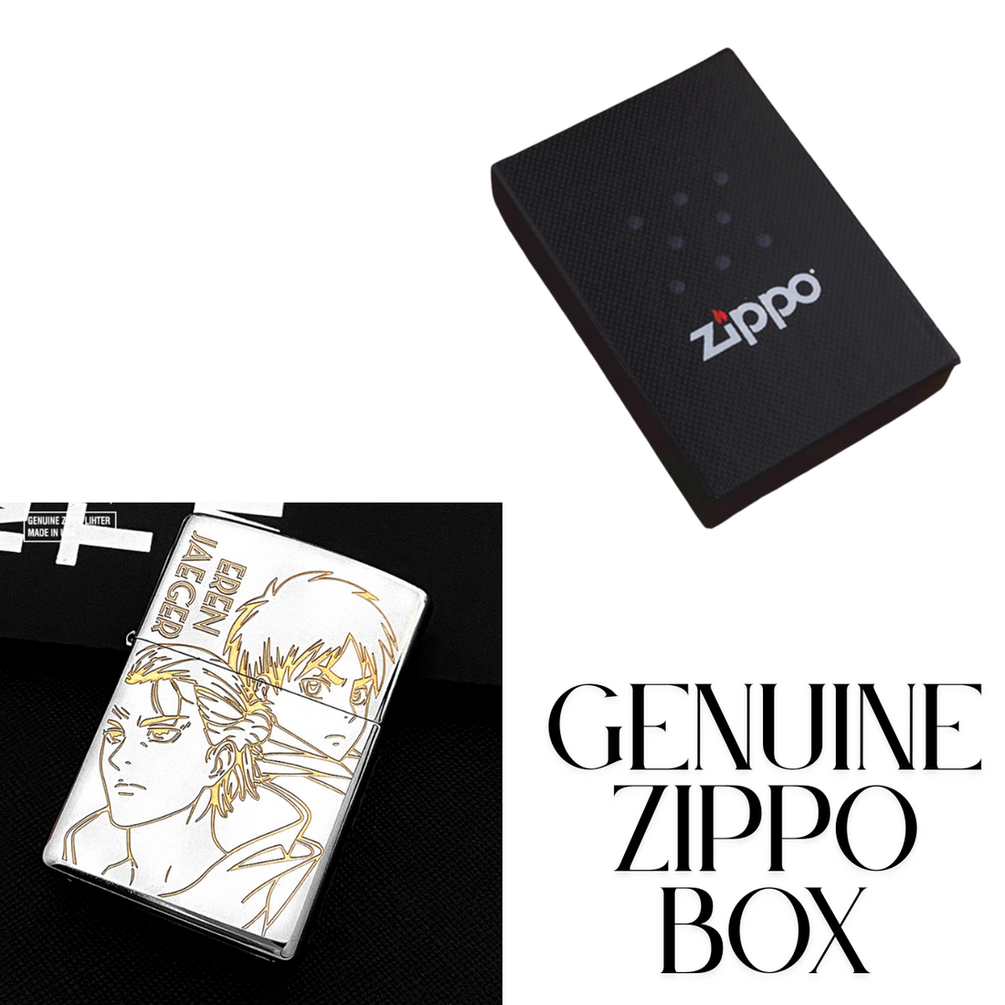 Eren Yeager Attack on Titan Zippo Lighter - Wings of Freedom Engraved