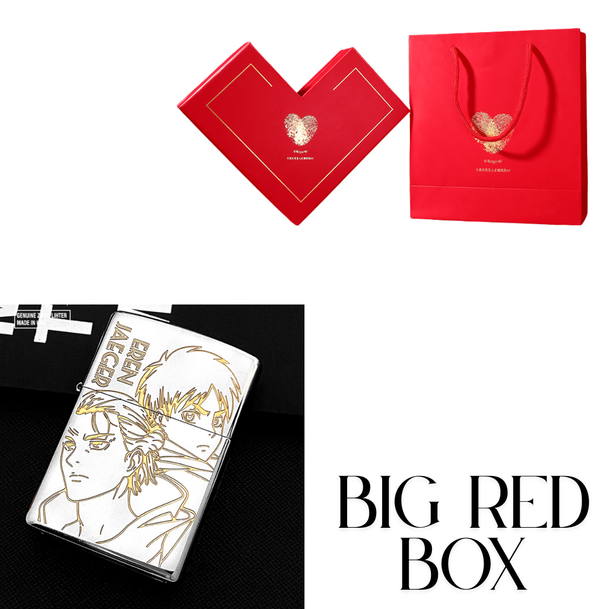 Eren Yeager Attack on Titan Zippo Lighter - Wings of Freedom Engraved