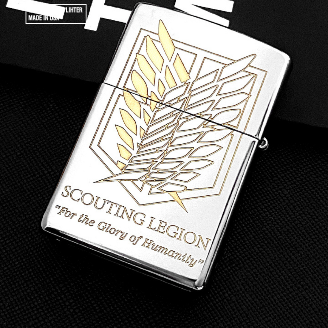 Eren Yeager Attack on Titan Zippo Lighter - Wings of Freedom Engraved
