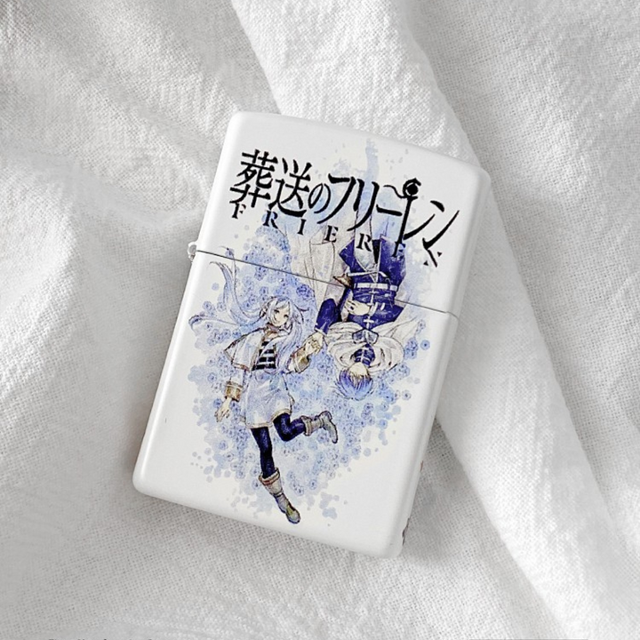 Frieren Anime Zippo Lighter – Pure Copper Windproof Color Print