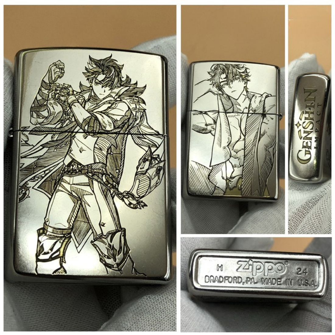Genshin Impact Deep Engraved Zippo Lighter – Custom Design
