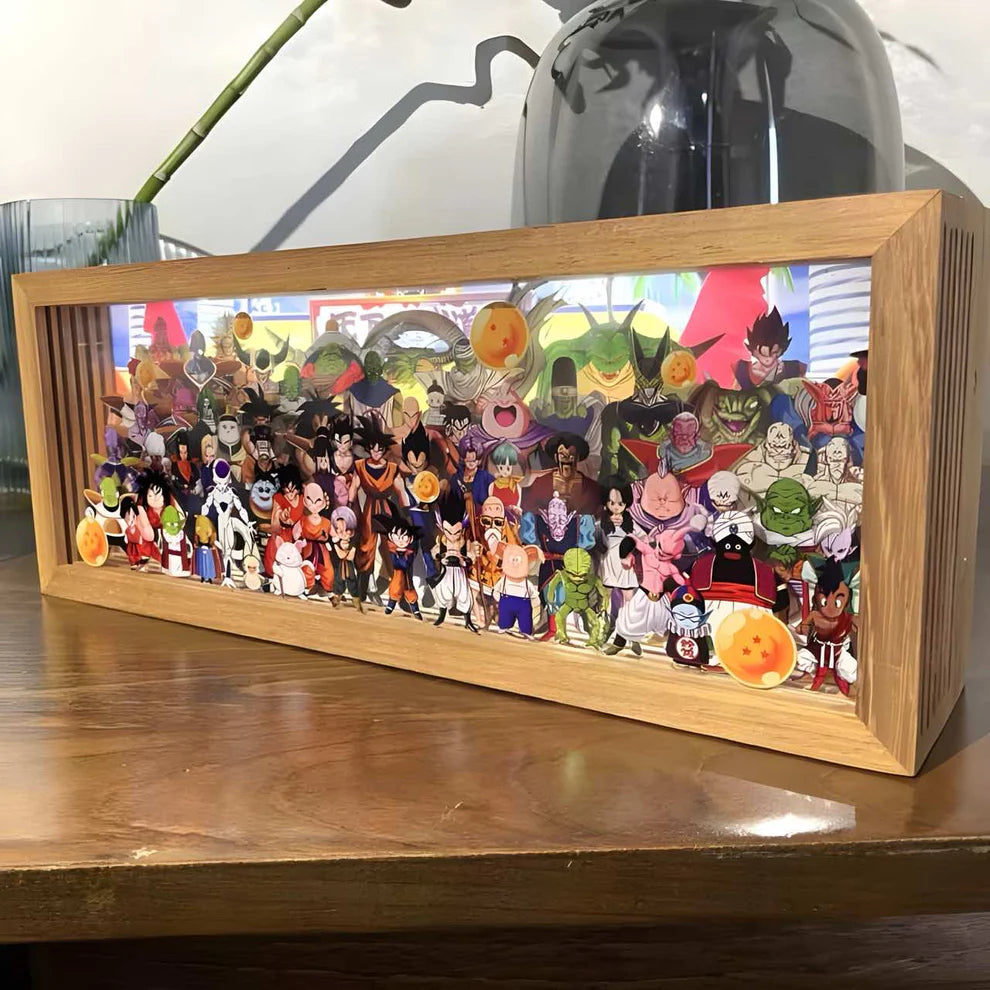 Gaminin™ GlowBox | 3D Anime LED Night Light with Acrylic Art & Wooden Base