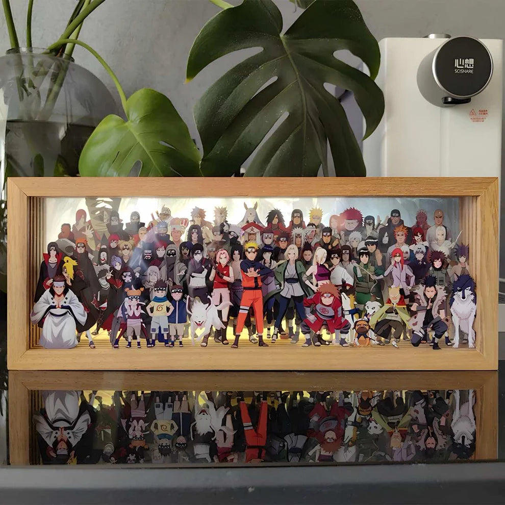 Gaminin™ GlowBox | 3D Anime LED Night Light with Acrylic Art & Wooden Base