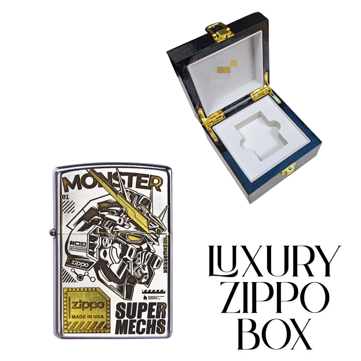 Gundam Deep Carved Zippo – Genuine Matte Super Mechs Lighter